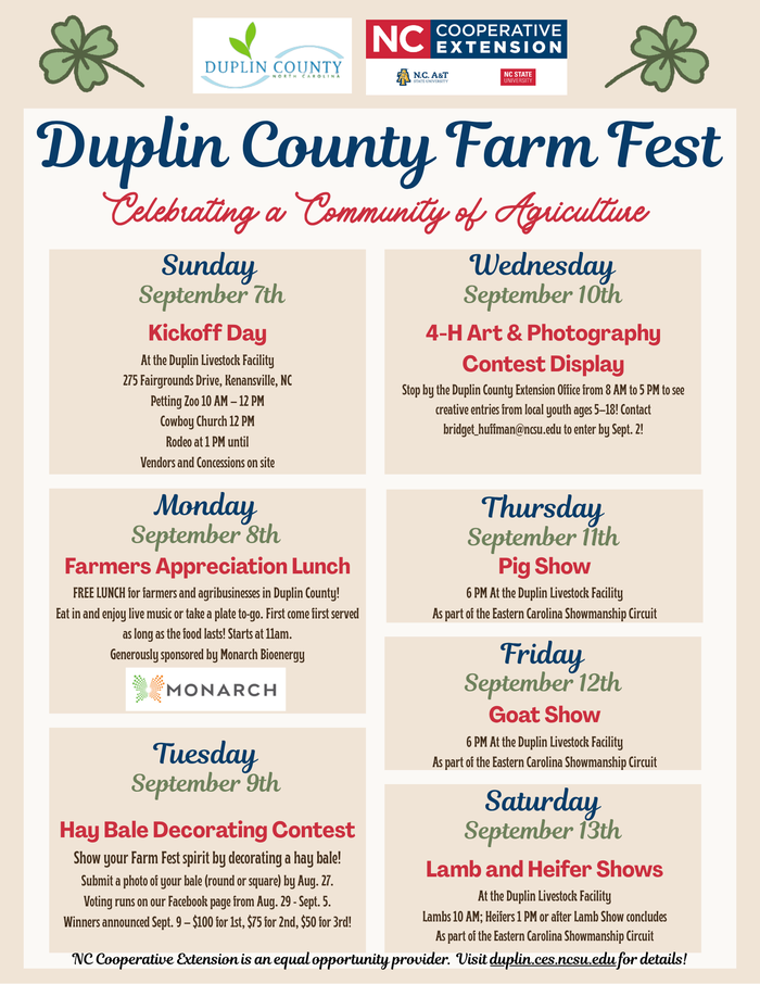 Flyer with Dates of Farm Fest