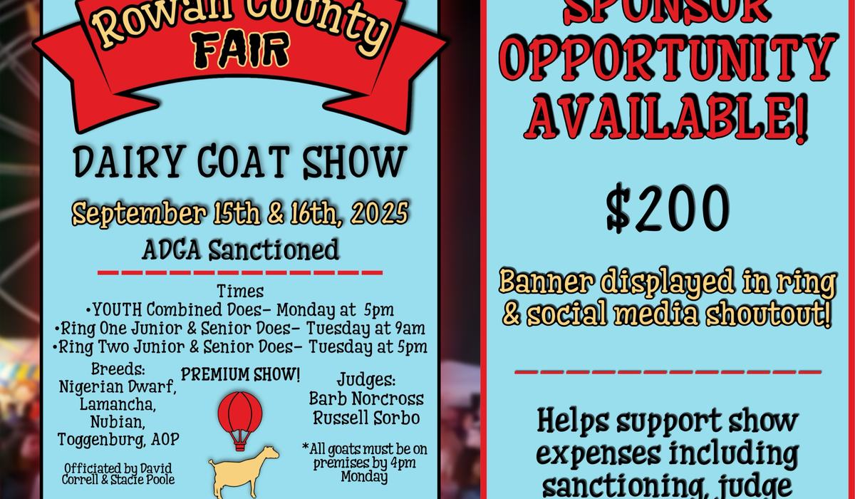 Local Goat Roping Flyers Dairy Goat Show - Rowan County Center | N.C. Cooperative Extension