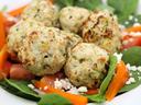 Turkey meatballs made with minced vegetables.
