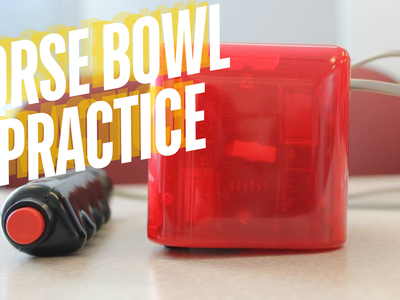 Horse bowl practice with buzzer and light