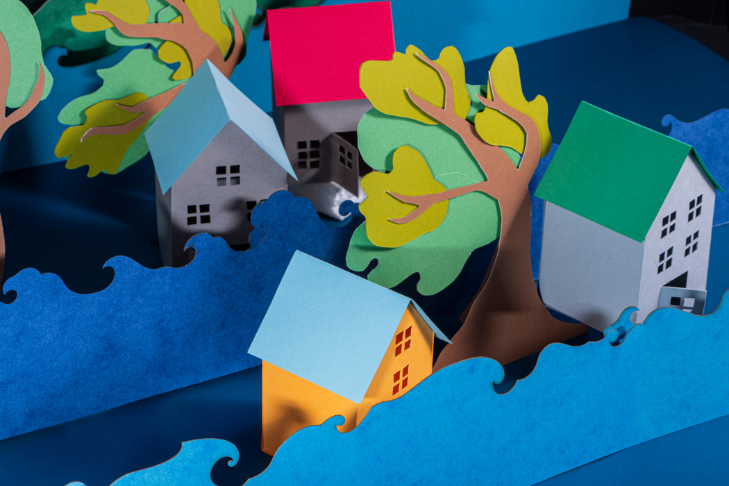 Flooded neighborhood mock