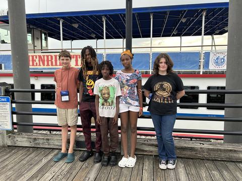 Pamlico County 4-H youth gathered outside at North Carolina 4-H Electric Congress