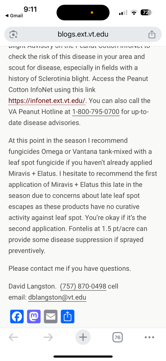 Recommendations for fungicides Omega and Vantana tank-mixed with a leaf spot fungicide.