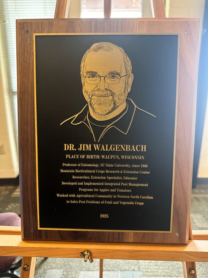 JIm Walgenbach, Ag Hall of Fame plaque
