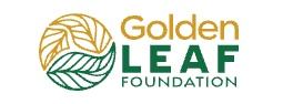 Green, Yellow, and White logo for the Golden Leaf Foundation of North Carolina.