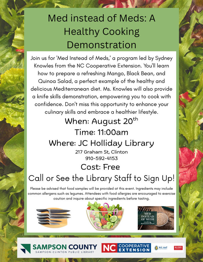 Med Instead of Meds: A Healthy Cooking Demonstration