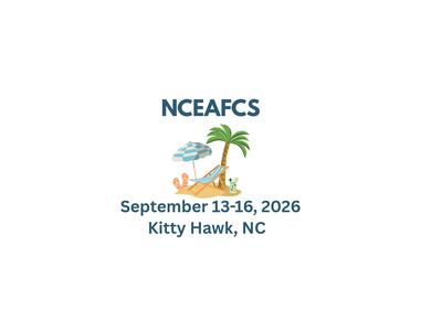 NCEAFCS with beach scene; text "September 13-16, 2026 Kitty Hawk, NC"