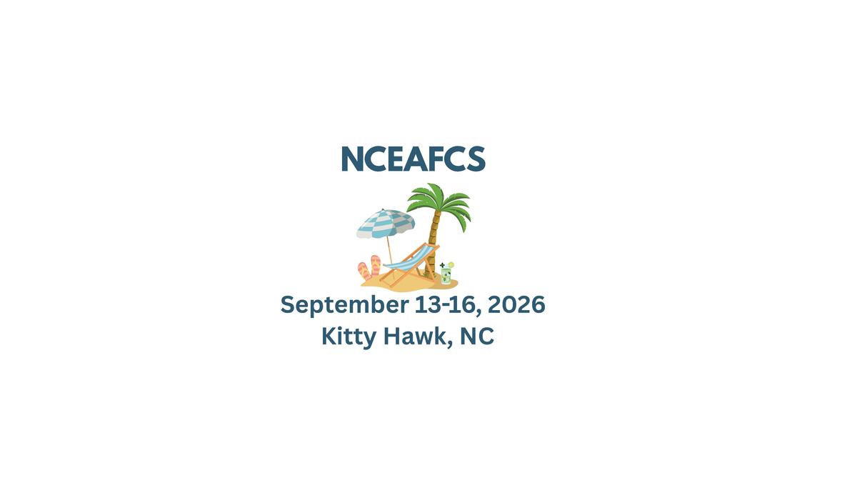 NCEAFCS with beach scene; text "September 13-16, 2026 Kitty Hawk, NC"