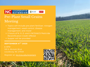 Pre-Plant Small Grains Meeting flyer date, time, location and regitration info with image of field in background