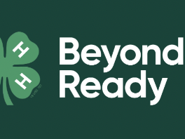 4‑H four‑leaf clover logo left of text "Beyond Ready" on dark green background