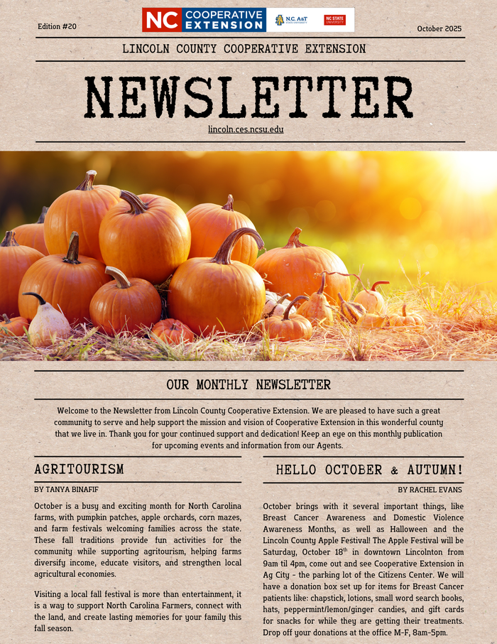 front page of October 2025 Newsletter
