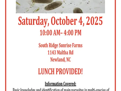 Parasite and Fecal Egg Count Field Day — MULTI‑SPECIES; Sat Oct 4 2025, 10AM–4PM