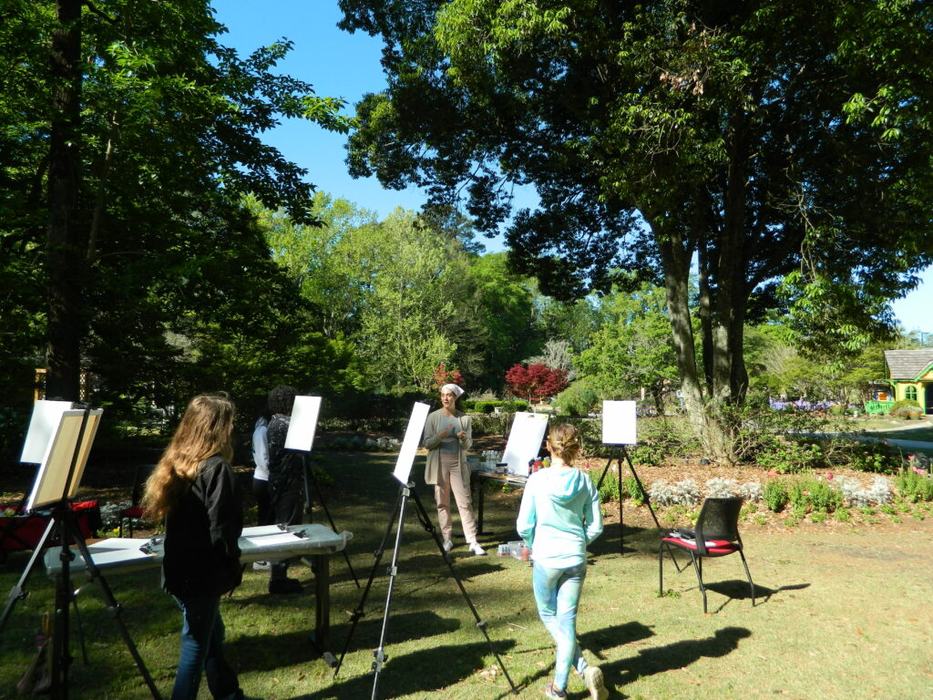 Youth partaking in past 4-H art activities