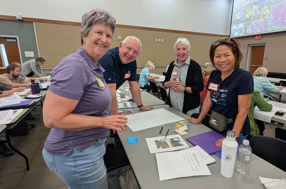 Hands-on design exercise during the pollinator workshop.