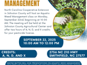 Aquatic Weed Management September 22, 2025 from 10:00 am to 12:00pm Johnston County Ag Center