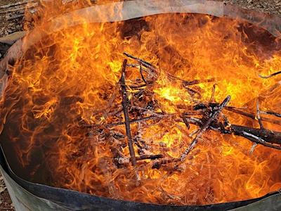 Picture of a fire burning in a kiln