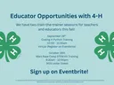 Educator Opportunities with 4-H: two train-the-trainer sessions; Sign up on Eventbrite