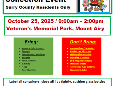 Flyer showing HHW Day information.