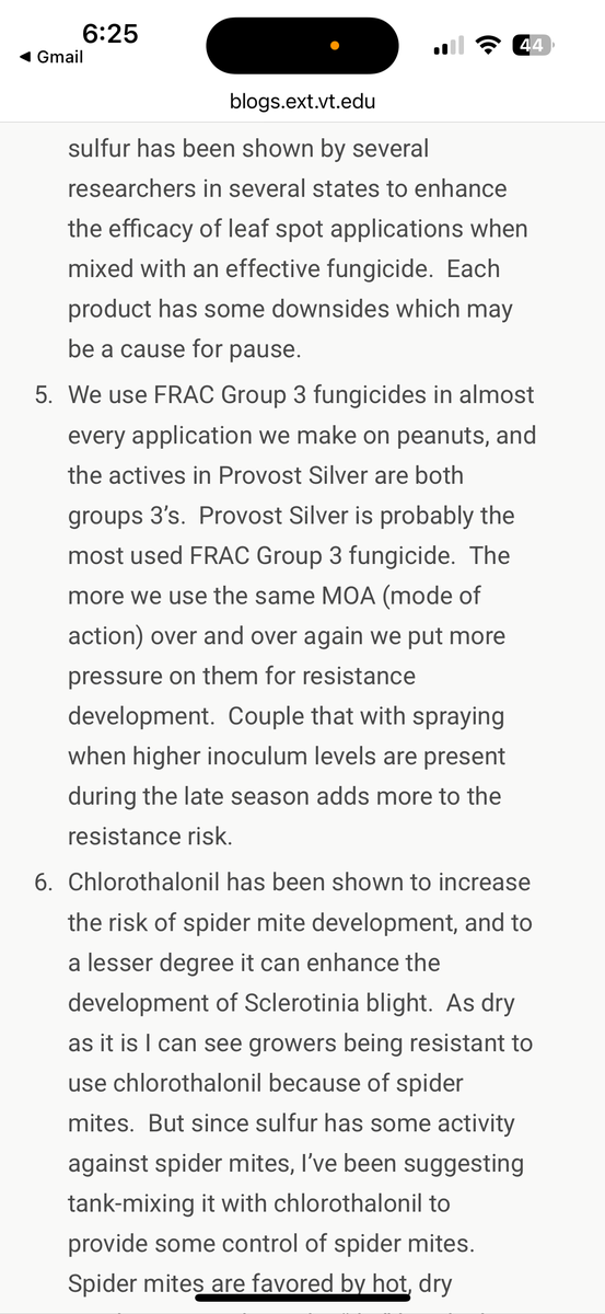 blogs.ext.vt.edu page showing items 5–6 about FRAC Group 3 and chlorothalonil