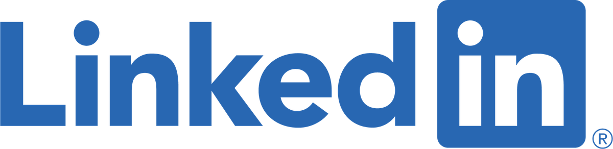 LinkedIn logo showing the word "LinkedIn" with a blue rounded square "in" icon