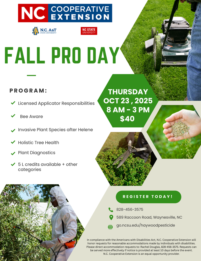 Fall Pro day flyer. Text included in the web posting