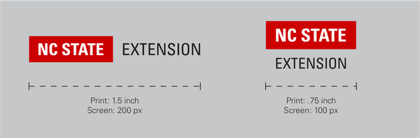 NC State Extension logo sizing graphic