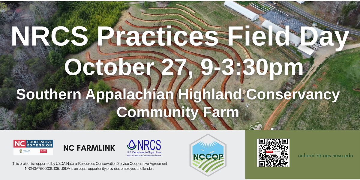 NRCS Practices Field Day, October 27, 9-3:30pm