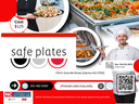 Safe Plates food safety class poster with chef, buffet photos, cost $125, Nov 19–20, 2025