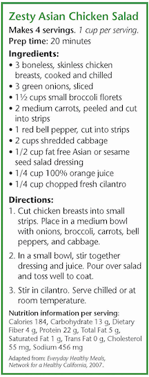 Zesty Asian Chicken Salad recipe with image and ingredients and directions