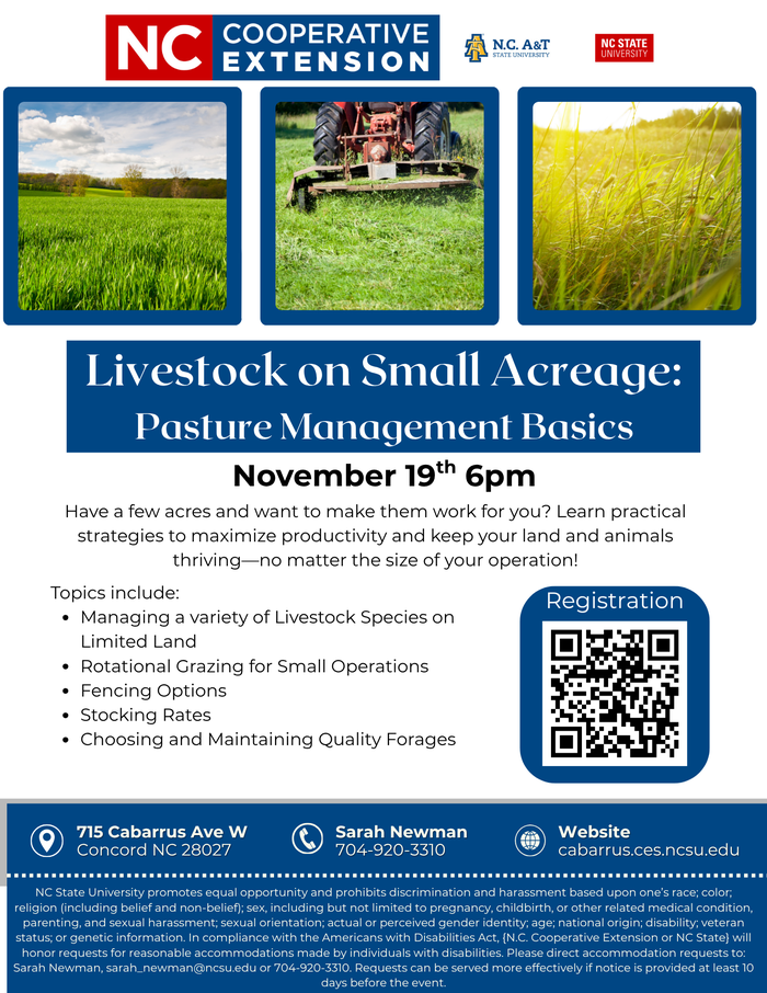 Flyer for Class Livestock in Small Acreage Class