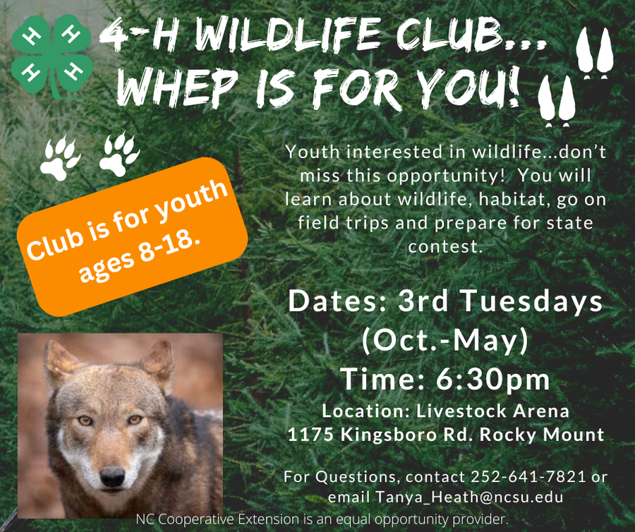 4-H Wildlife Club.. WHEP is for you!
