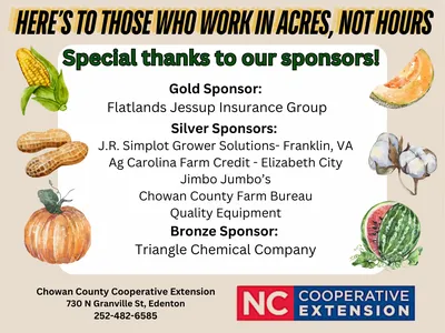HERE'S TO THOSE WHO WORK IN ACRES, NOT HOURS. Gold: Flatlands Jessup Insurance; Bronze: Triangle Chemical
