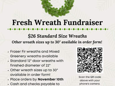 It’s that time of year again! Our 2025 4-H Fresh Wreath Fundraiser is LIVE! We are selling both Fraser Fir and Mixed Greenery wreaths this year! Wreaths are handmade with fresh Fraser Fir, boxwood, and other greenery clippings. Please place all orders by 