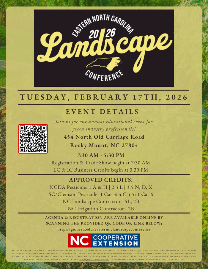 2026 Eastern North Carolina Landscape Conference — Feb 17, 2026, Rocky Mount, NC