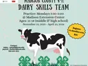4-H Dairy Skills black and white cow standing in grass with 4-H clovers