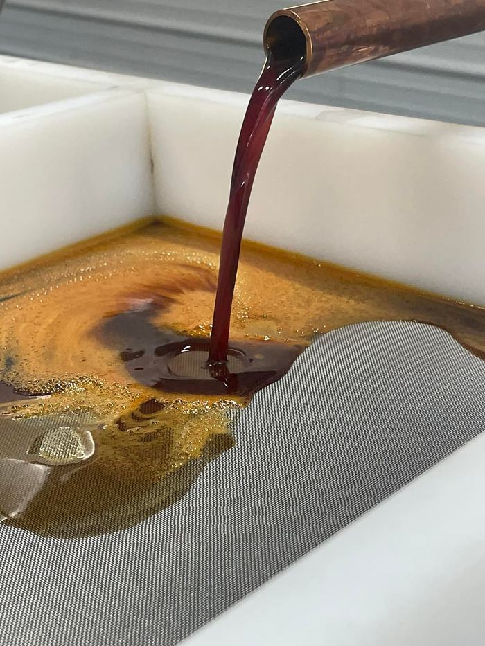 Molasses being processed.