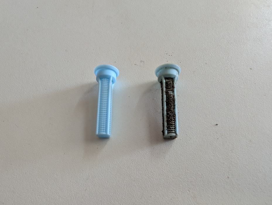 A clogged filter in the sprinkler head will prevent water from flowing through the nozzle properly. Photo courtesy of Madeline Maynard.