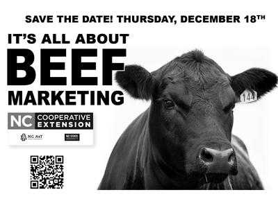 Save The Date! Thursday, DecemberR 18th It’s All About Beef Marketing Black Angus Cow Image