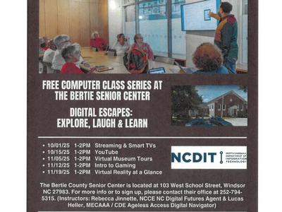 Flyer offering free computer courses