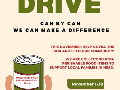 Food Drive, Can By Can, We CAN make a difference.