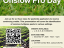 Onslow Pro Day Flyer, features images of turf and fields