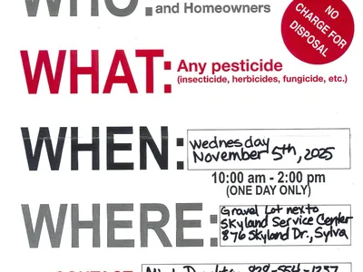 The Who, What, When and Where of Pesticide Disposal Day.