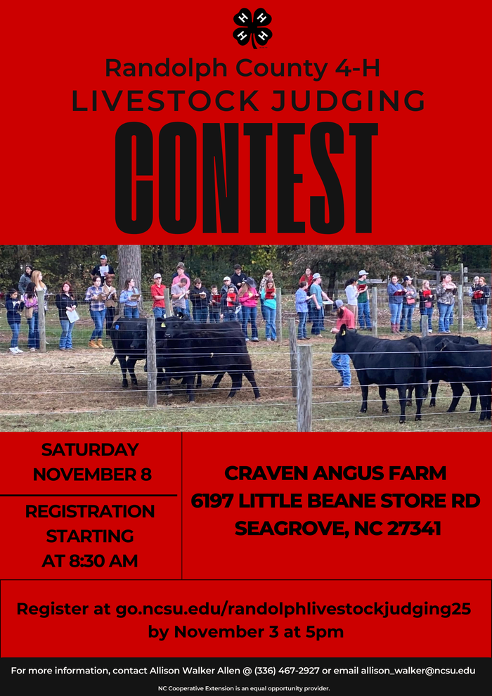 2025 Randolph County 4-H/FFA Livestock Judging Contest