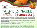 Vance County Regional Farmers Market flyer: Pumpkin Day, Saturday Oct 25, 9:00 a.m.–12:00 noon