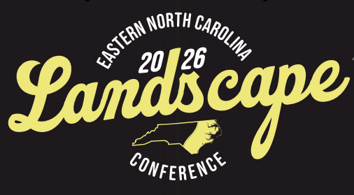 Logo reading "Eastern North Carolina 20|26 Landscape Conference" with outline of North Carolina