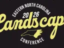Logo reading "Eastern North Carolina 20|26 Landscape Conference" with outline of North Carolina