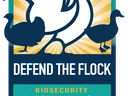Silhouette of turkey, chicken, and duck with words Defend the Flock overlaid