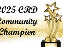 Gold star trophy beside text "2025 CRD Community Champion"