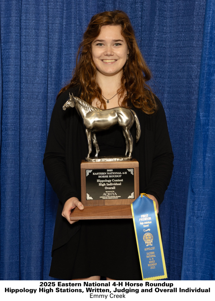 2025 Eastern National 4-H Horse Roundup Hippology High Stations, Written, Judging and Overall Individual Emmy Creek