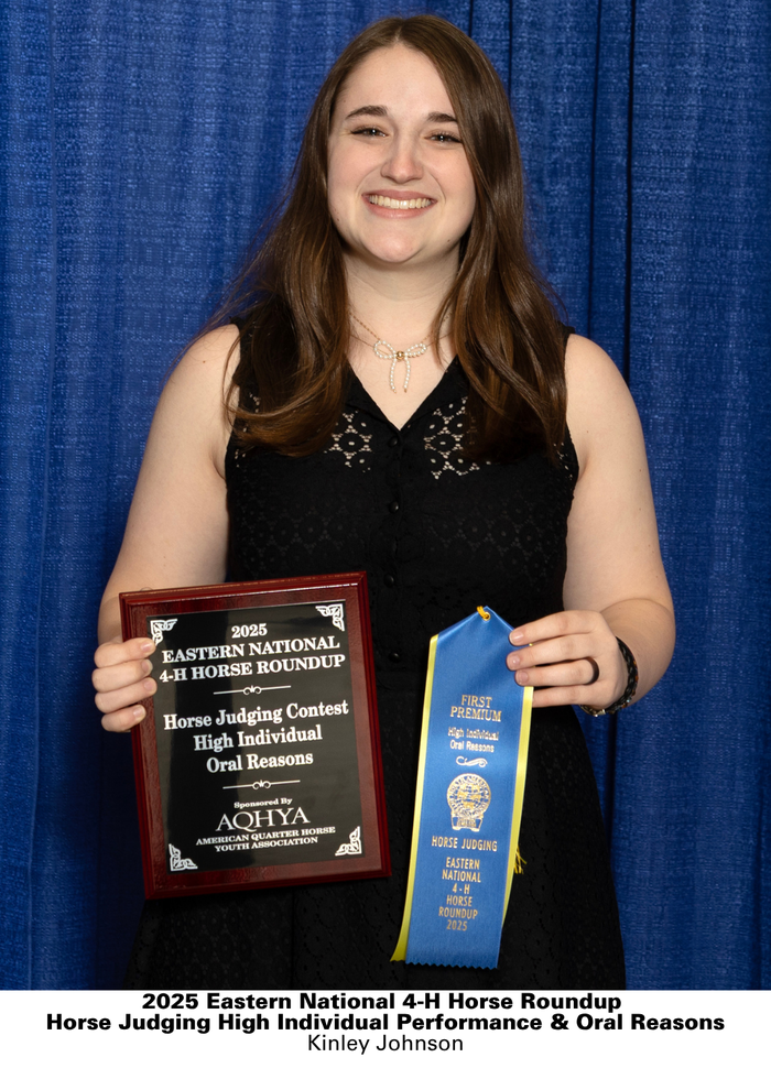 2025 Eastern National 4-H Horse Roundup Horse Judging High Individual Performance & Oral Reasons Kinley Johnson